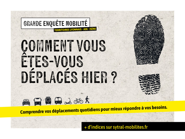 Visuel de la campagne de communication Grande enquête mobilité