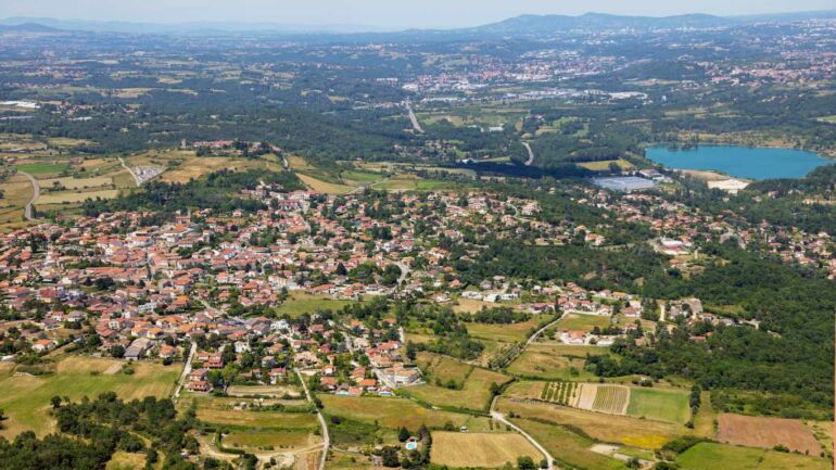 Vue aérienne du territoire depuis la commune de Montagny
