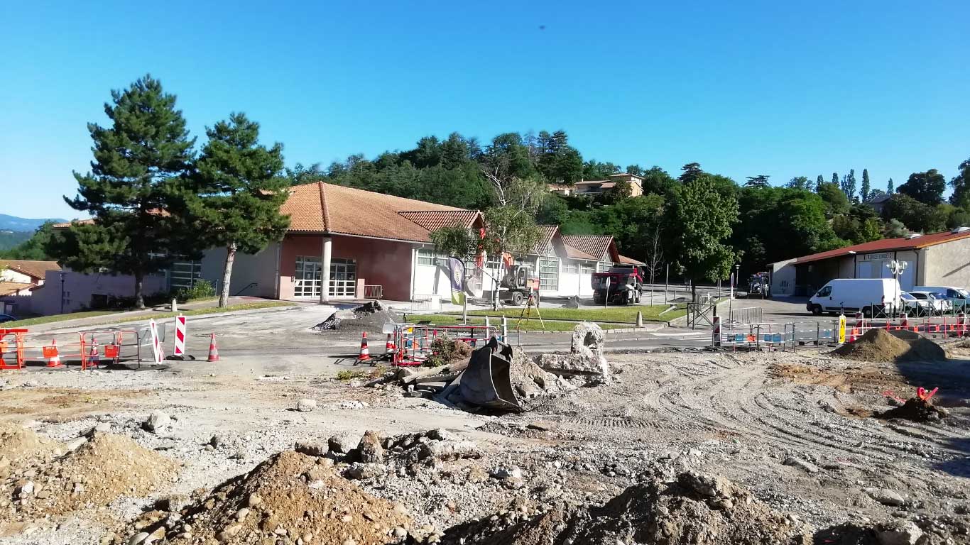 chantier giratoire Louis Querbes